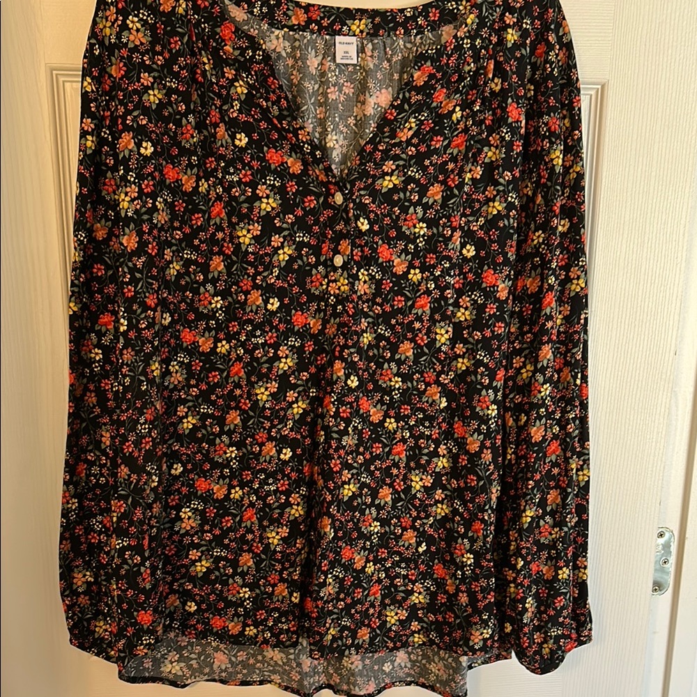 Floral Black Blouse